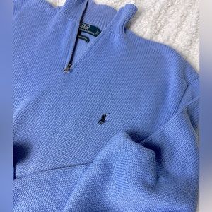 Polo by Ralph Lauren 100% Cotton quarter zip sweater. Size Large